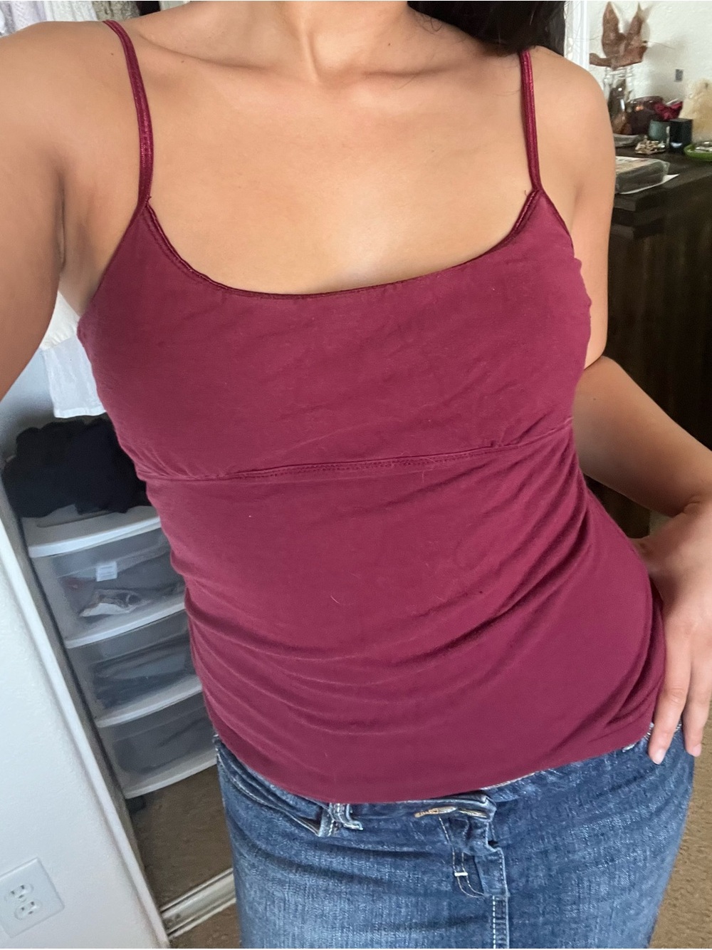 Vintage Burgundy Milkmaid Cami